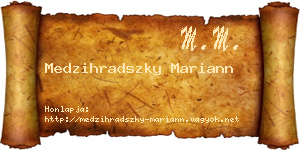 Medzihradszky Mariann névjegykártya