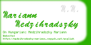 mariann medzihradszky business card